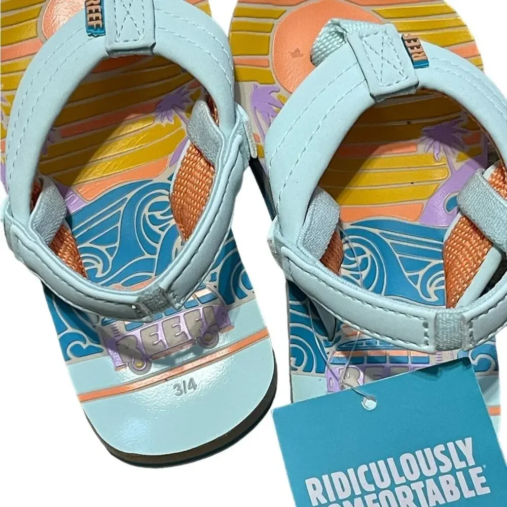 Reef Little Ahi Toddler Sandals Little Kids 2-4 Years Old Size 3/4 NWT